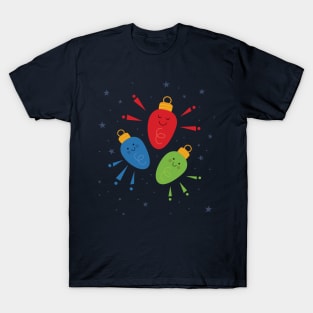 Trio of Playful Christmas Light Bulbs T-Shirt